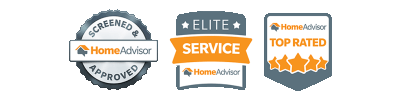 HomeAdvisor seals: Screened & Approved, Elite Service, Top Rated